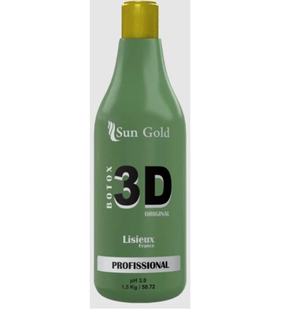 Sun Gold Brazilian Keratin Treatment 3D Botox Lisieux Nano Emulsion Amino Silicone Softness Treatment 1L - Sun Gold