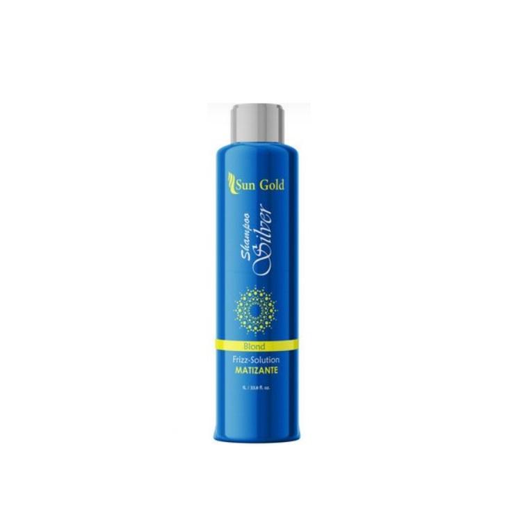 Sun Gold Brazilian Keratin Treatment Silver Blond Gray Tinting Neutralizing Fizz Solution Shampoo 1L - Sun Gold