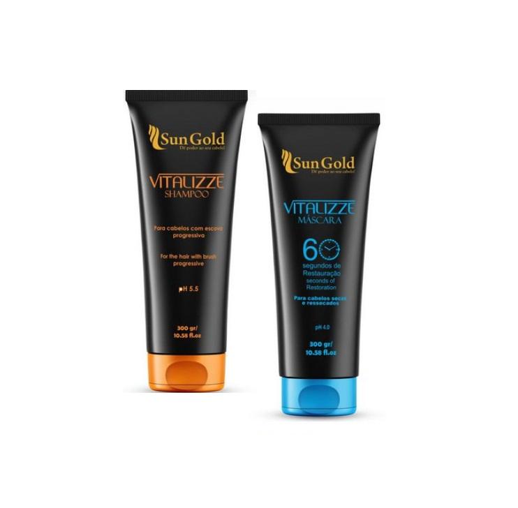 Sun Gold Home Care Vitalizze Dry Chemically Treated Hair 60 Seconds Restore Kit 2x300ml - Sun Gold