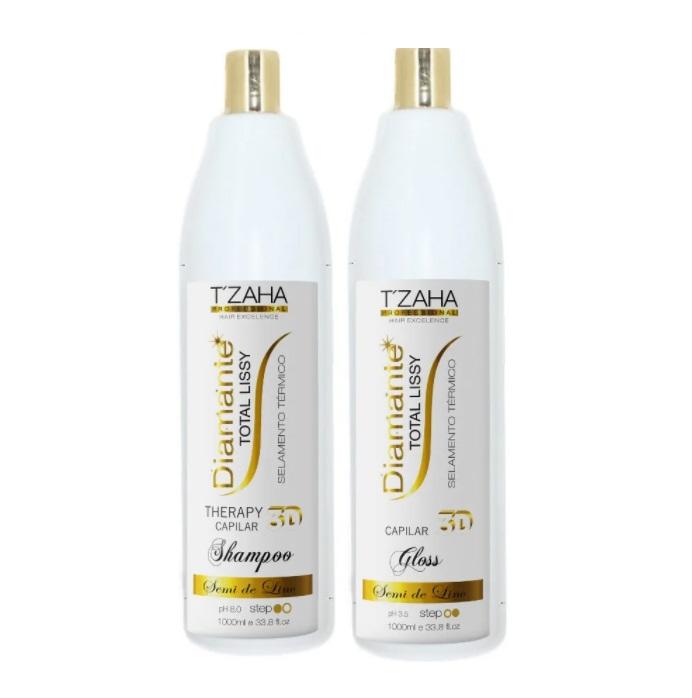 T'Zaha Brazilian Keratin Treatment Diamond Total Lissy Organic Semi di Lino Definitive Hair Progressive Kit - T'Zaha