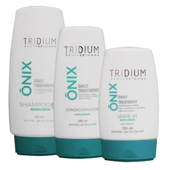 Tridium Home Care Onix Dry Hair Anti Frizz Moisturizing Maintenance Home Care 3 Itens - Tridium
