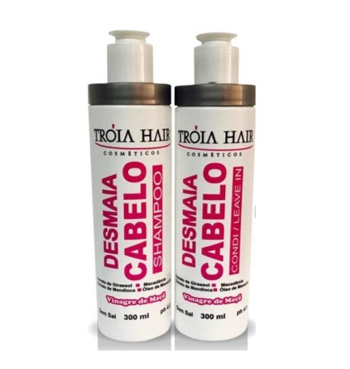 Troia Hair Home Care Desmaia Cabelo Hair Fainting Apple Vinegar Oils Treatment Kit 3 Itens -Troia Hair