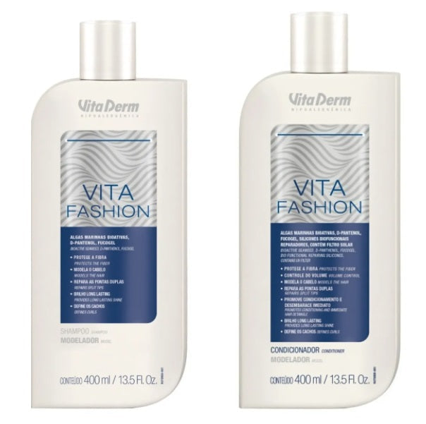 Vita Derm Shampoo & Conditioner Sets Vita Fashion Protection Repair Shine Curly Hair Treatment Kit 2x400ml - Vita Derm