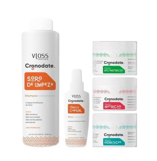 Vloss Hair Care Kits Capillary Schedule Chronodate Hair Hydration Nourishing Kit 5 Itens - Vloss
