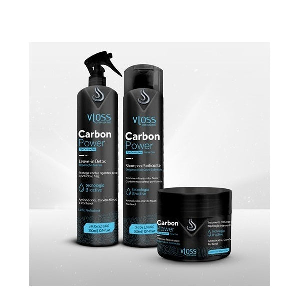 Vloss Hair Care Kits Carbon Power Reconstruction Panthenol Hair Treatment Kit 3x300 - Vloss
