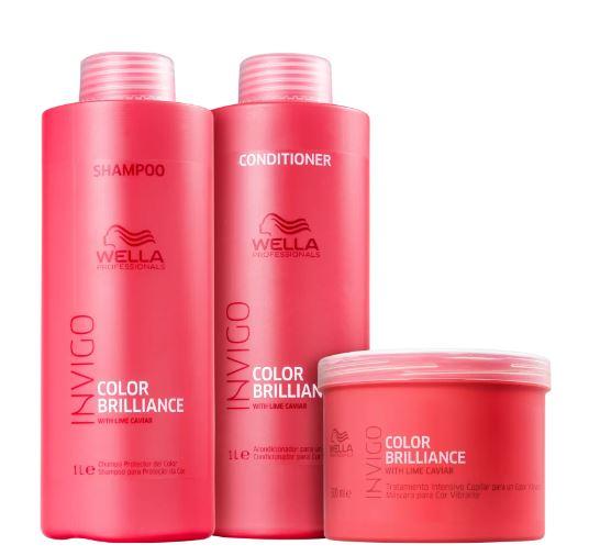 Wella Brazilian Keratin Treatment Invigo Color Brilliance Softness Antioxidant Treatment Kit 3 Products - Wella