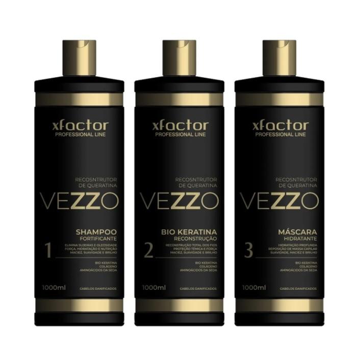 Xfactor Brazilian Keratin Treatment Vezzo Bio Keratin Hair Reconstructor Straightening Treatment Kit 3x1L - Xfactor