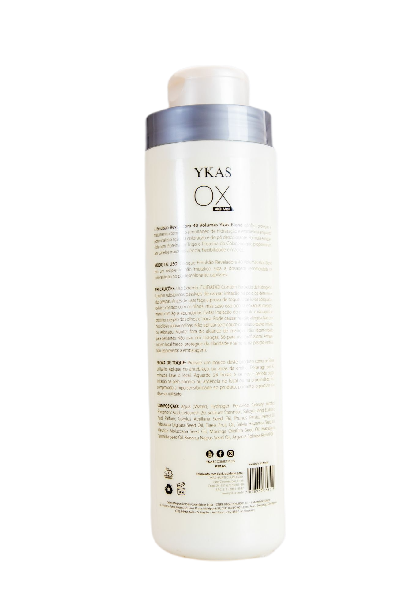Ykas Brazilian Hair Treatment Professional Blond Oxidizing Emulsion Hair Treatment OX 40 900ml 14% - Ykas